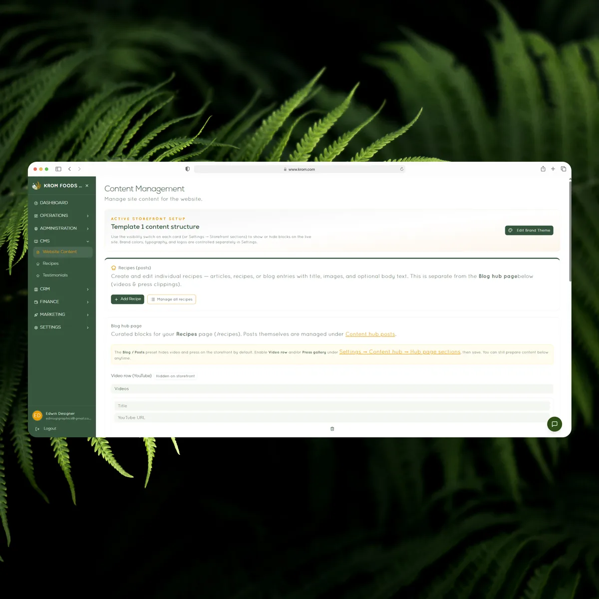 Website and Content Management in Tembo Trade