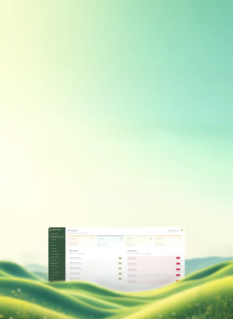 The Tembo Trade dashboard showing revenue, orders, products and low-stock alerts